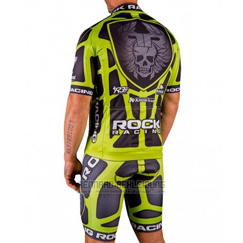 2016 Fahrradbekleidung Rock Racing Grun und Braun Trikot Kurzarm und Tragerhose